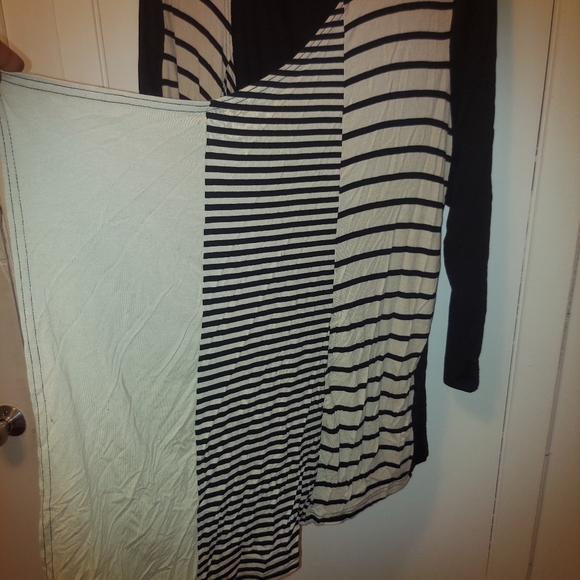 Claire France Asymmetric Black/White lightweight Cardigan size 2x - Picture 2 of 6